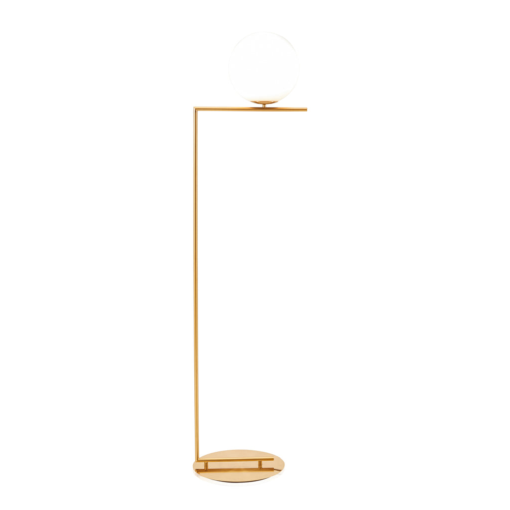 Modern Gold and White Orb Floor Lamp