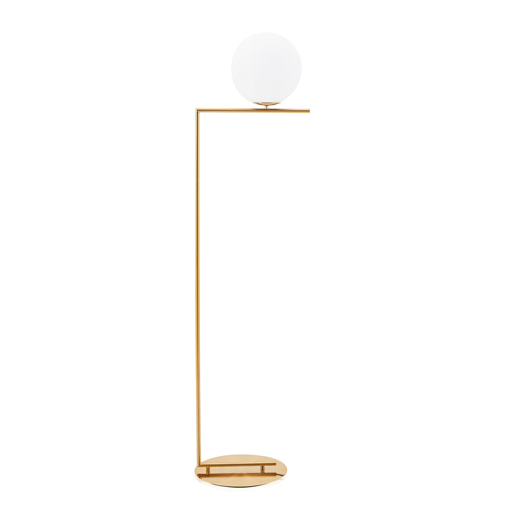 Modern Gold and White Orb Floor Lamp