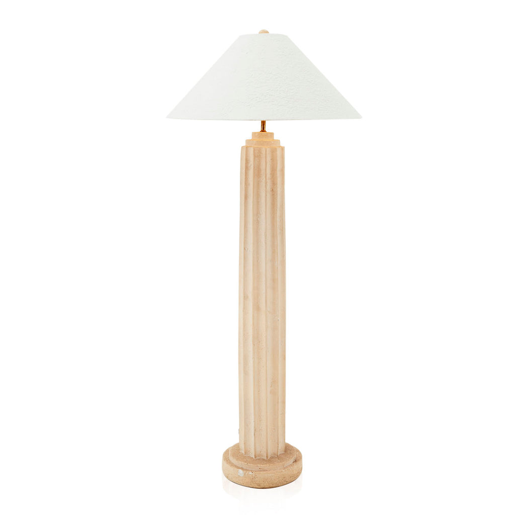 Cream Plaster Column Floor Lamp
