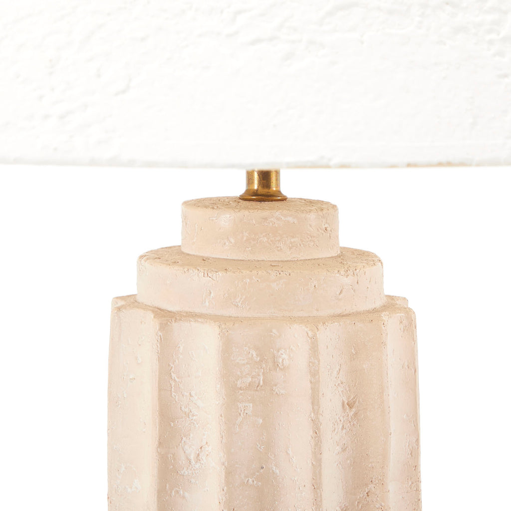 Cream Plaster Column Floor Lamp