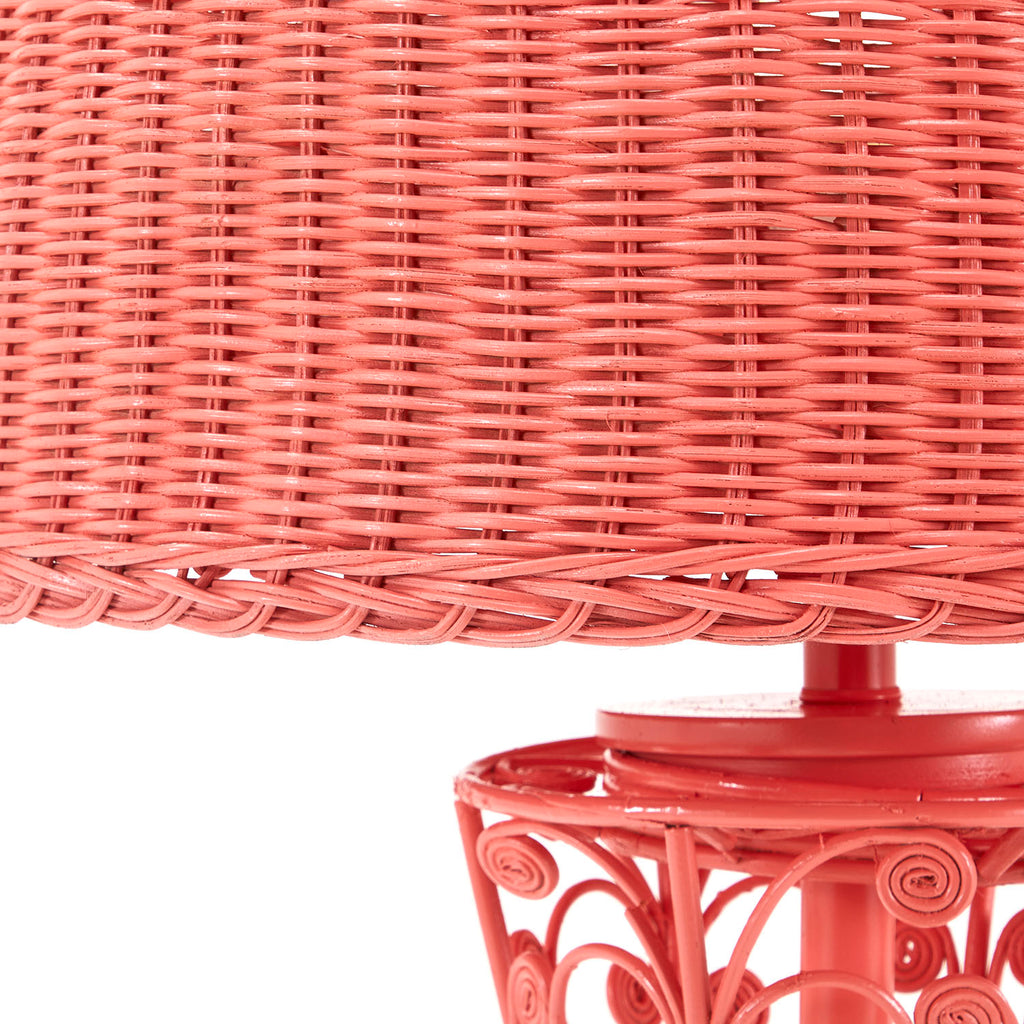 Pink Wicker Lamp