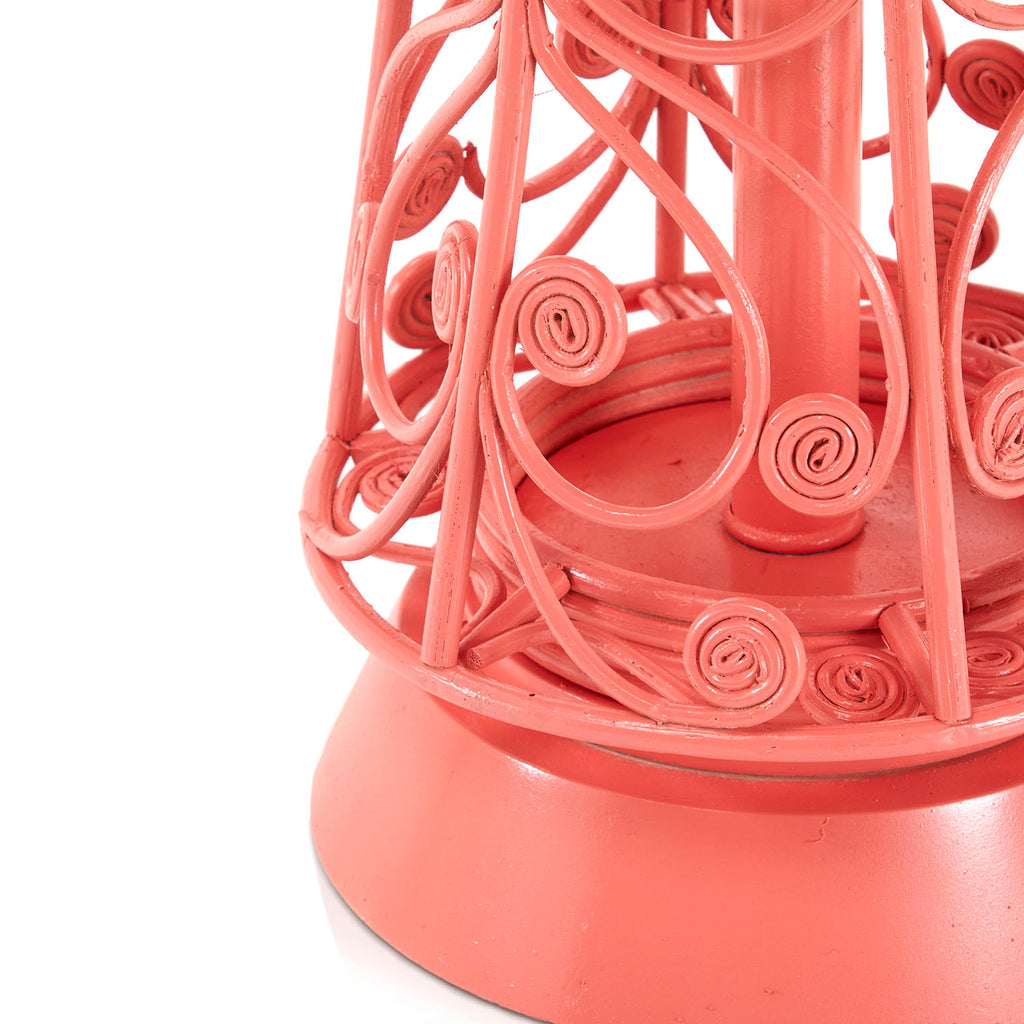 Pink Wicker Lamp