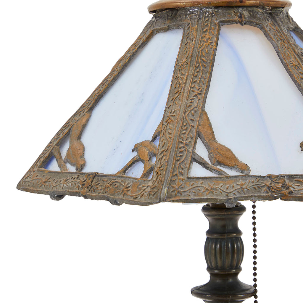 Pale Blue Stained Glass Table Lamp