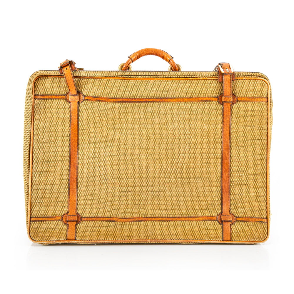 Vintage Tan Travel Suitcase