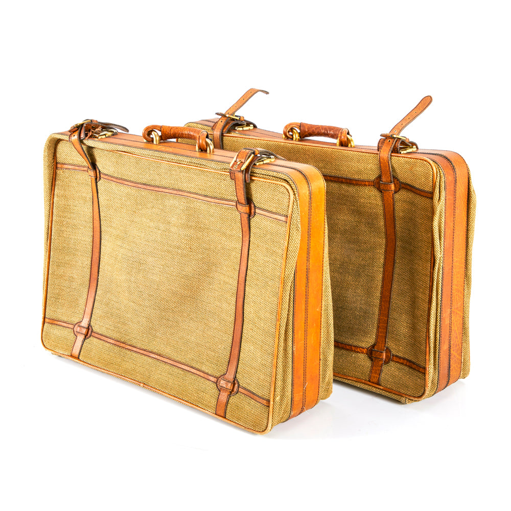 Vintage Tan Travel Suitcase