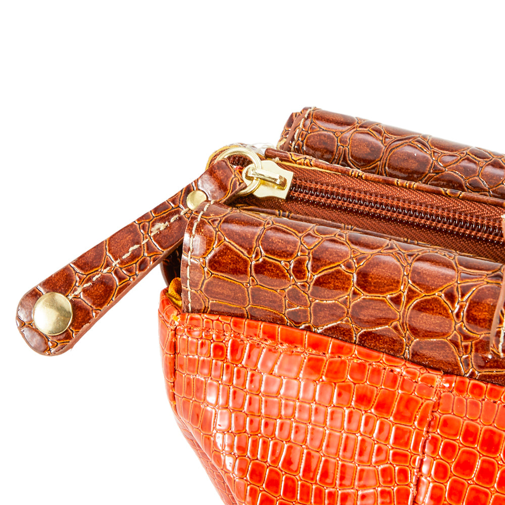 Orange Crocodile Leather Handbags