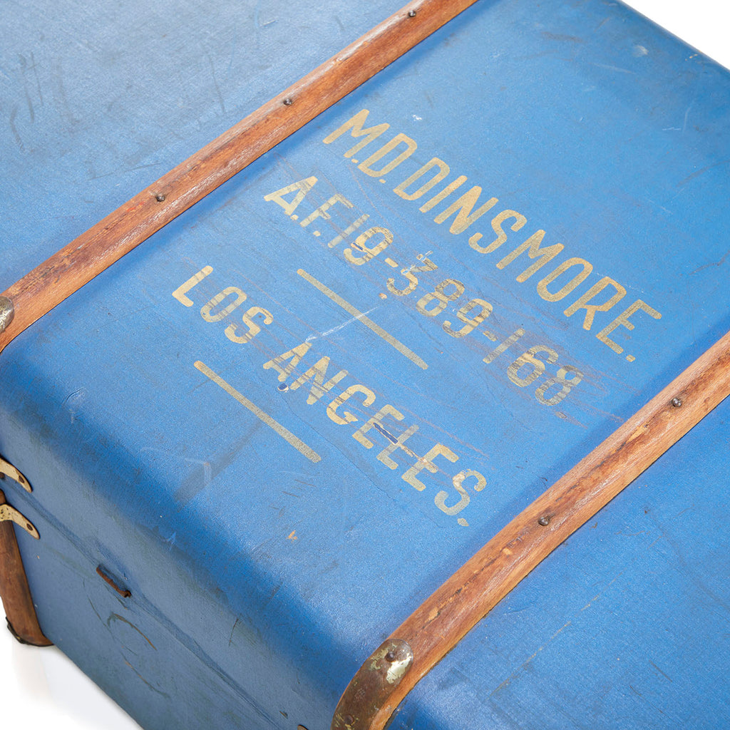Blue and Brown Vintage Trunk