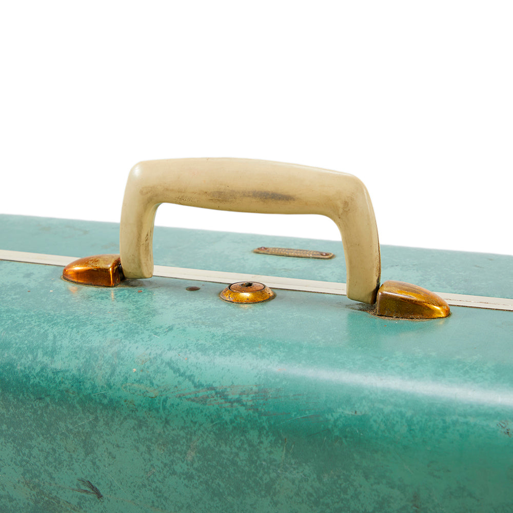 Medium-Small Vintage Turquoise Suitcase