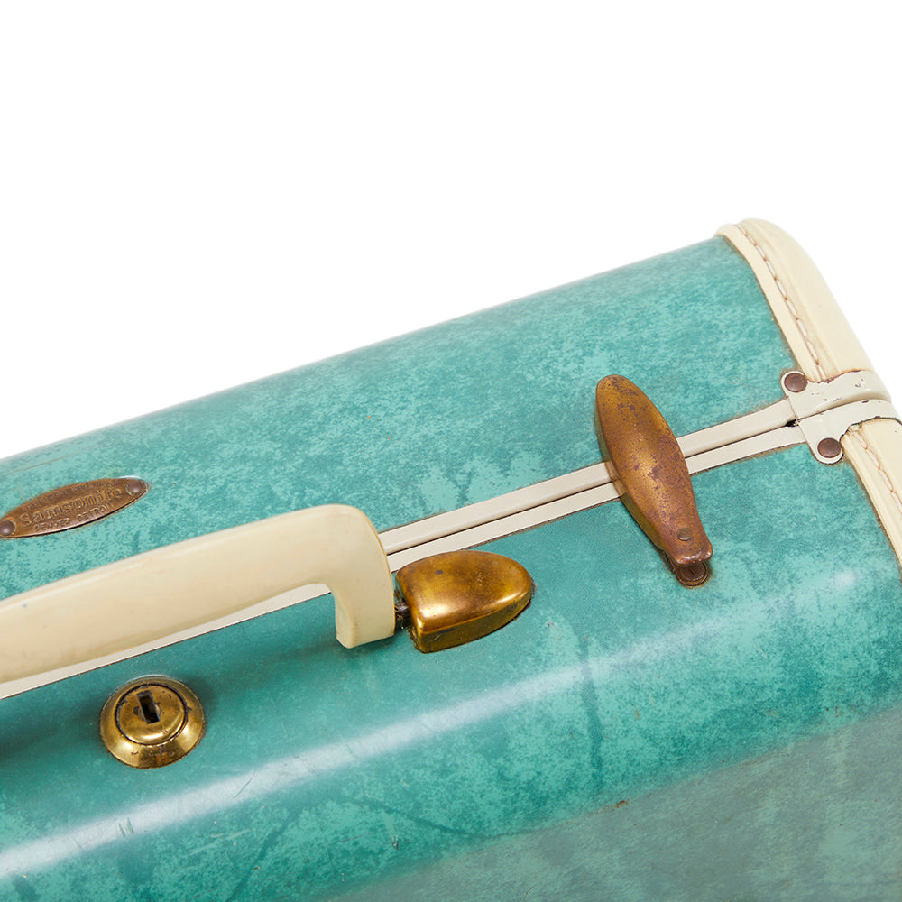 Turquoise Small Vintage  Suitcase