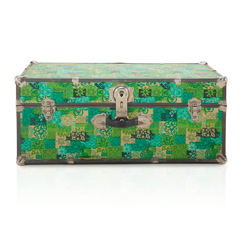 Vintage Green Patterned Trunk