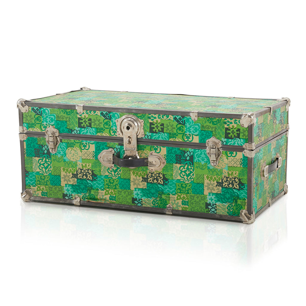 Vintage Green Patterned Trunk