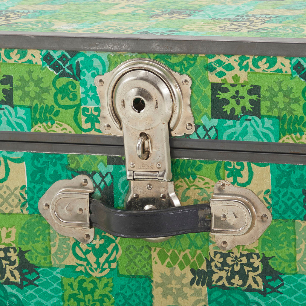 Vintage Green Patterned Trunk
