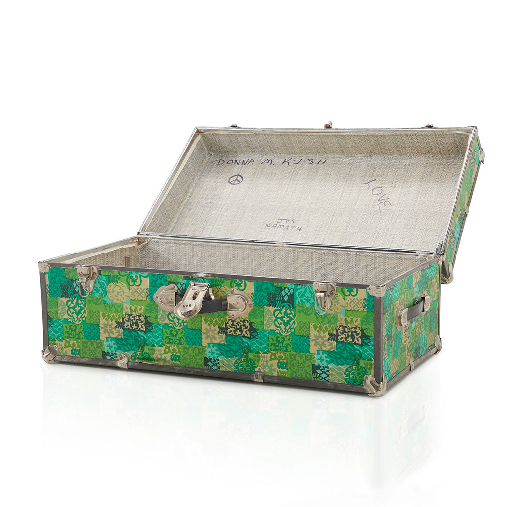 Vintage Green Patterned Trunk