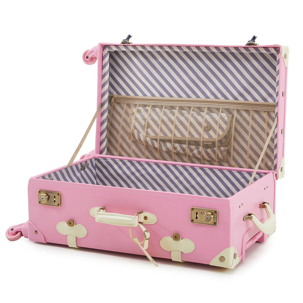 Large Pink Leather Suitcase