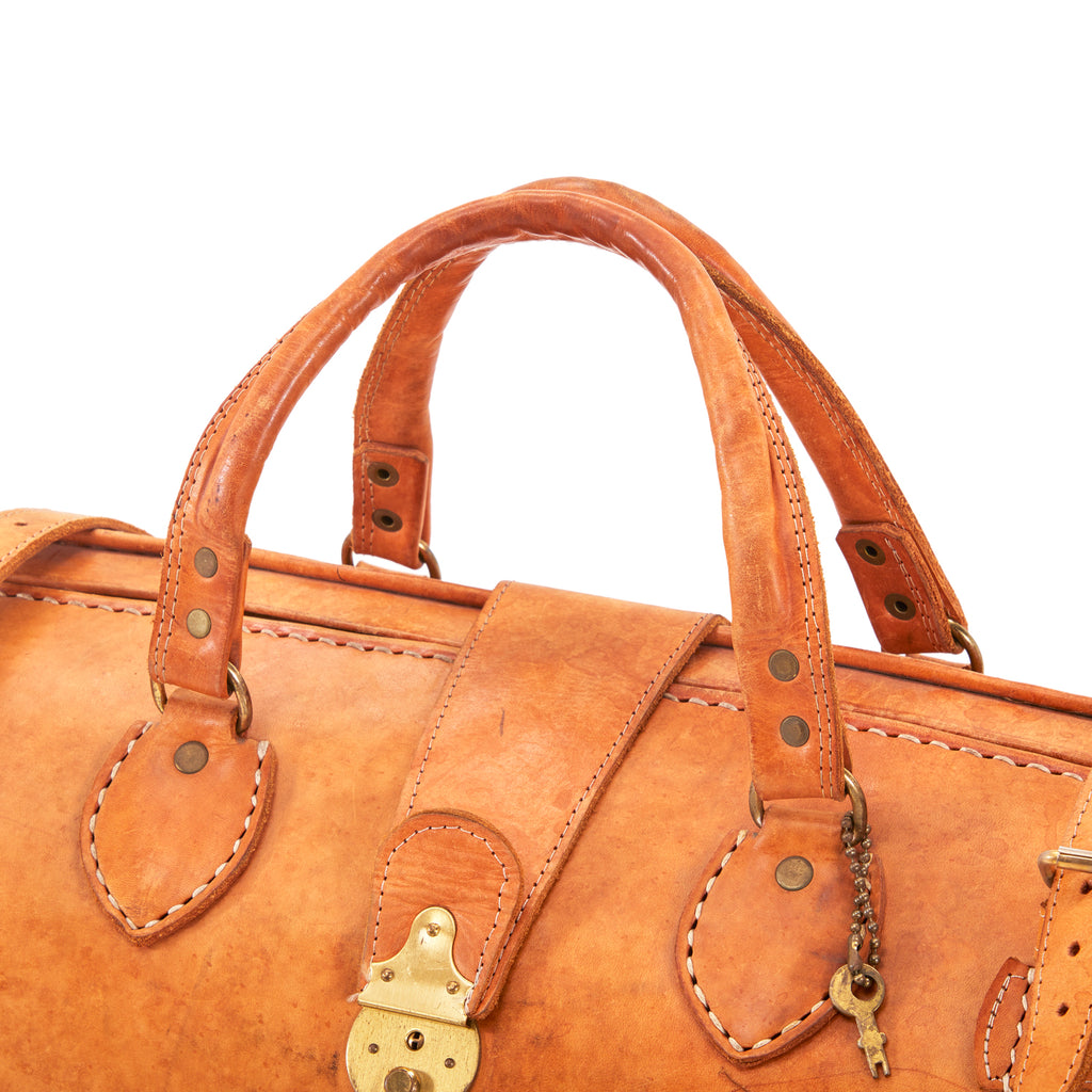 Vintage Brown Leather Duffle