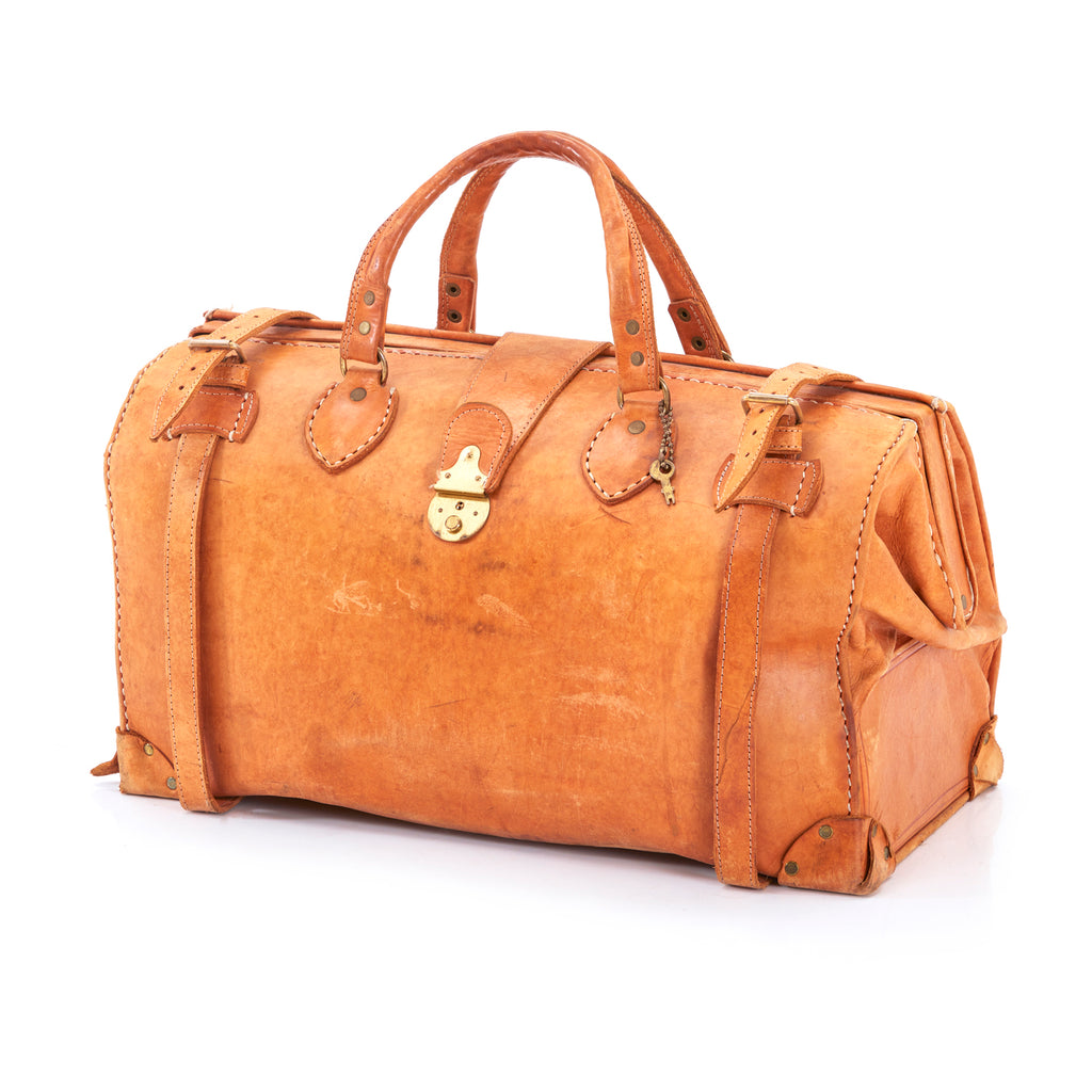 Vintage Brown Leather Duffle