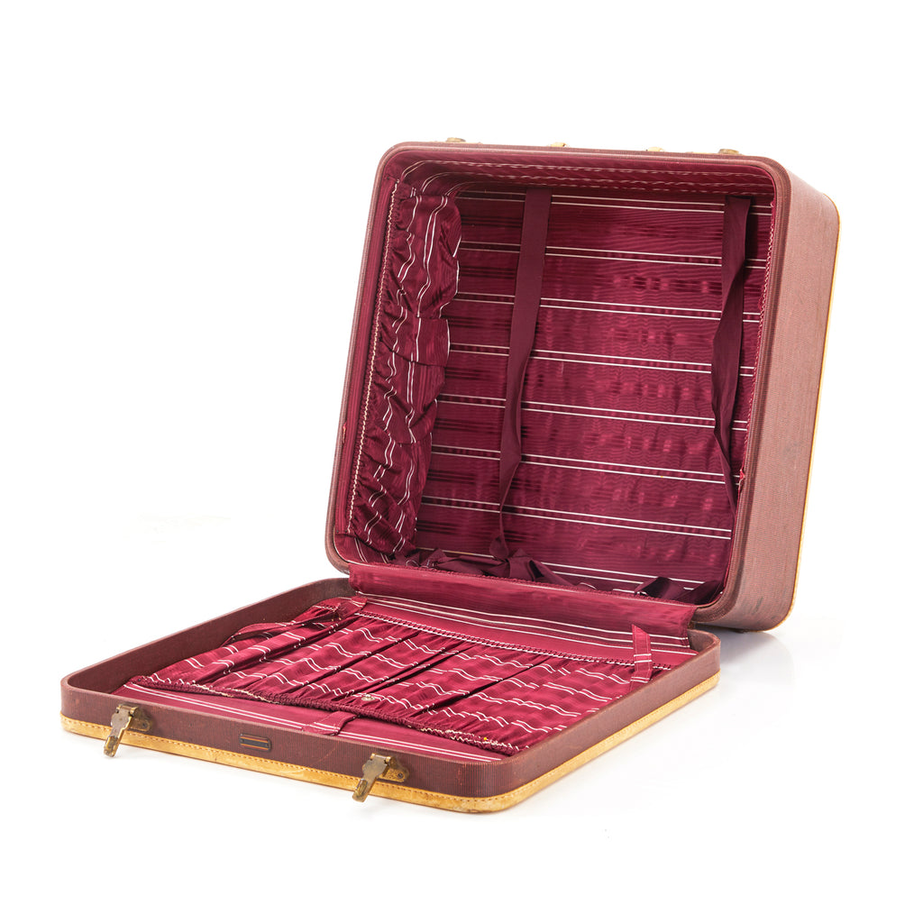 Brown EMN Vintage Wine Square Suitcase