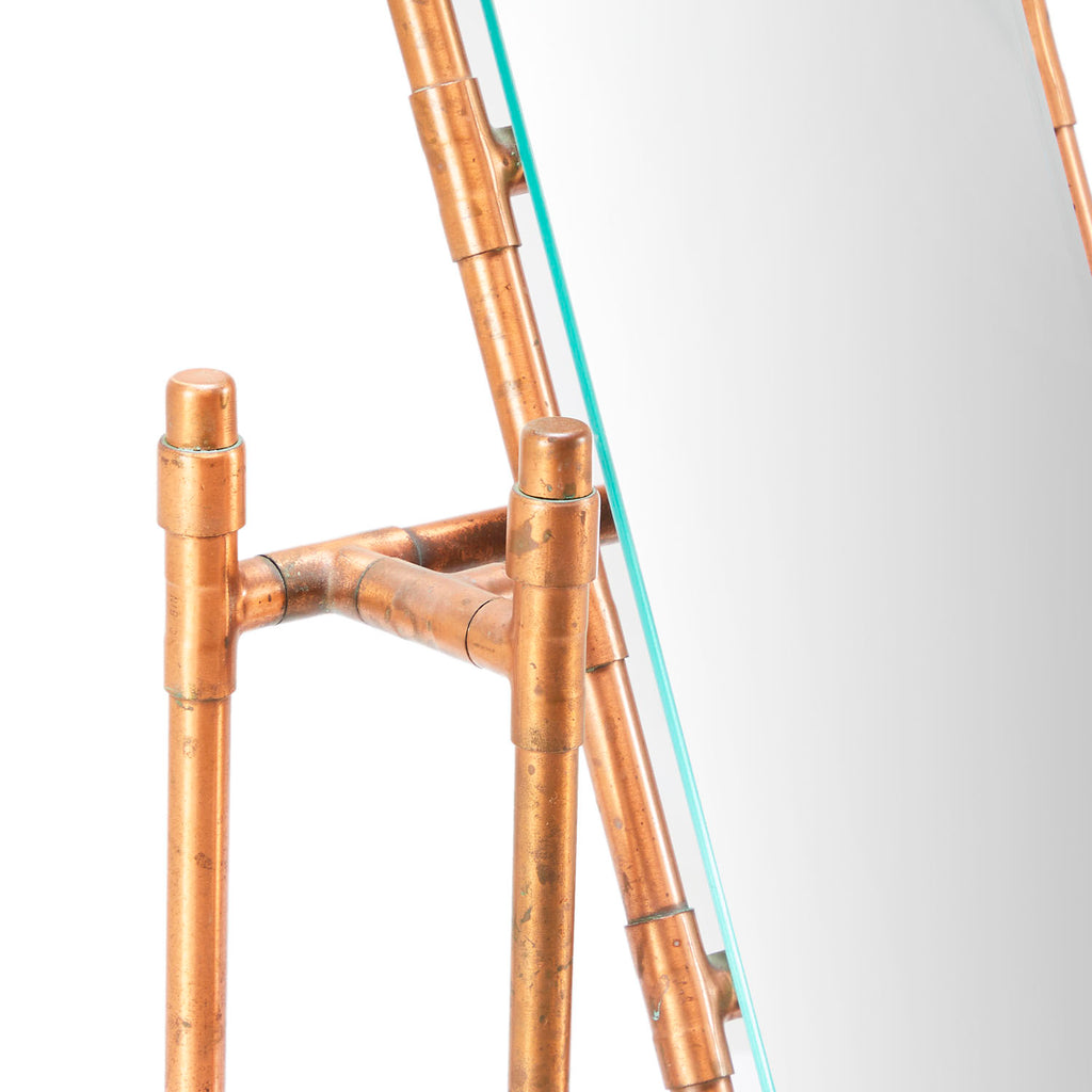 Copper Pipe Floor Mirror