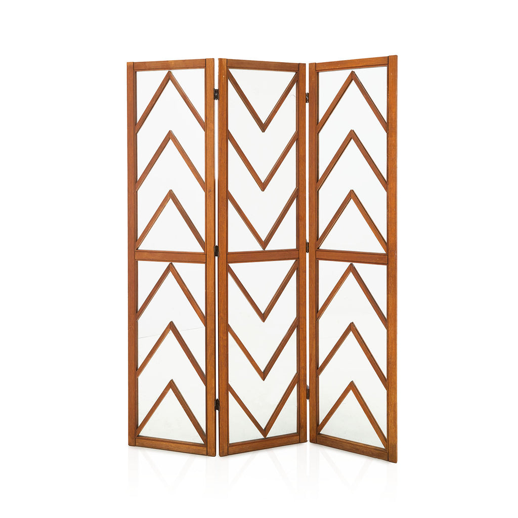 Wood Mirror Room Divider