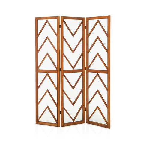 Wood Mirror Room Divider