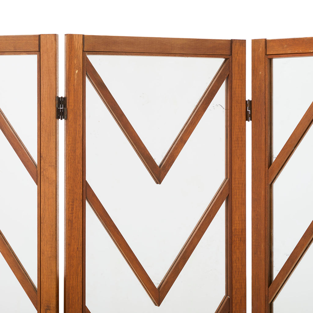 Wood Mirror Room Divider