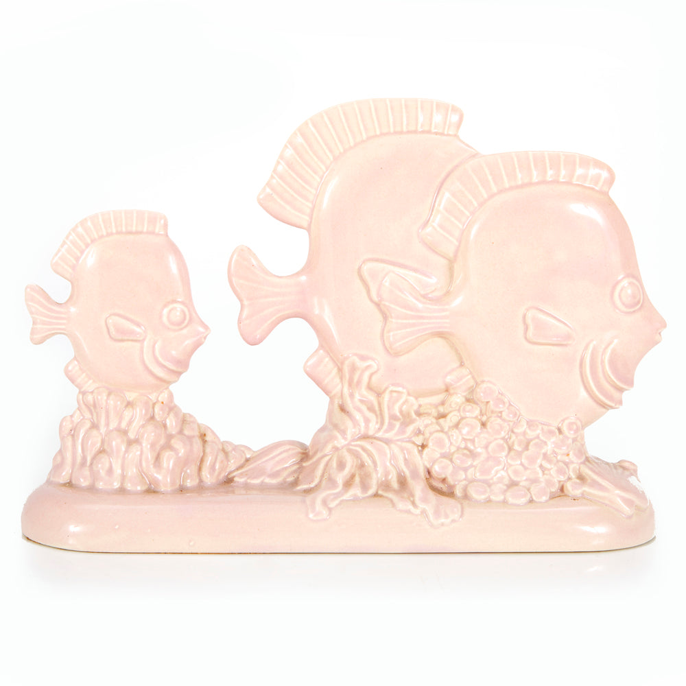 Pink Ceramic Trio Fish Sculpture