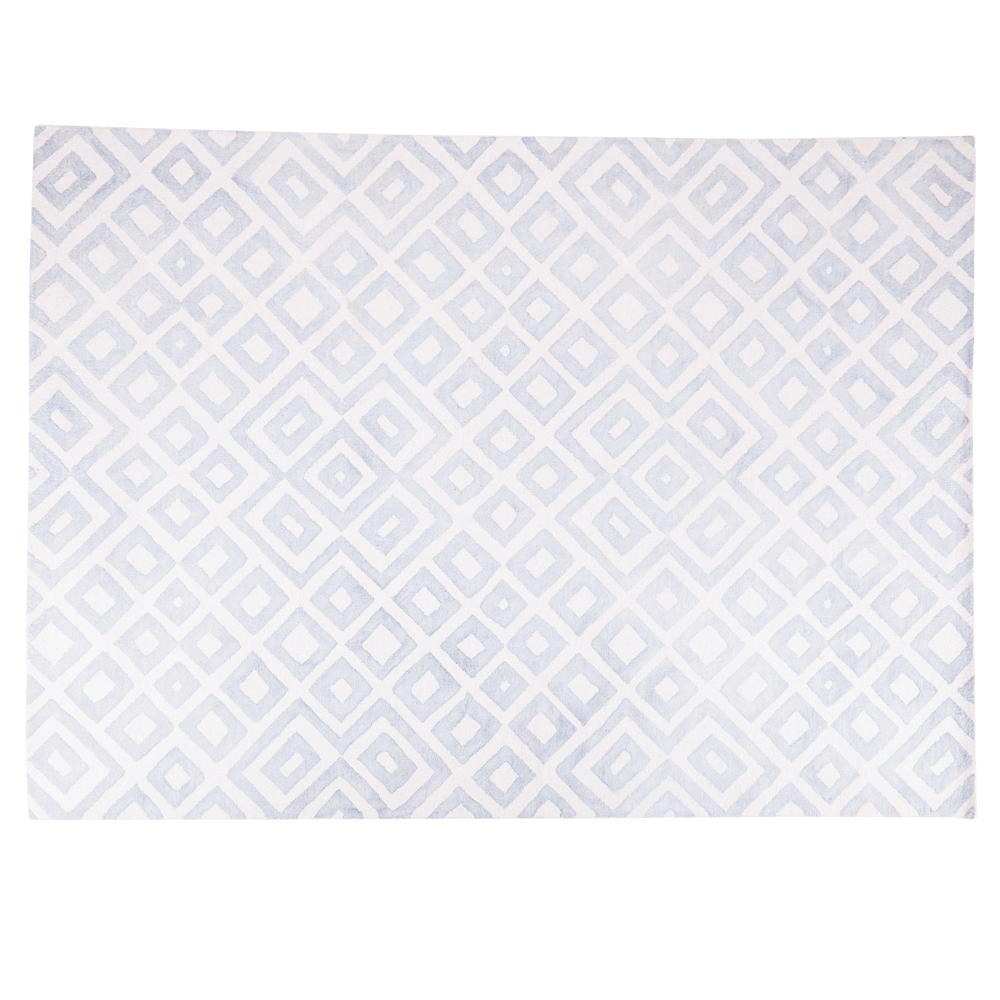 Pale Blue Diamonds Contemporary Rug