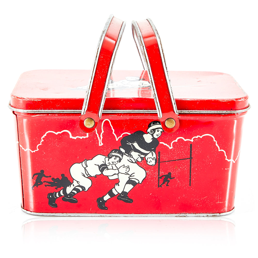 Red Metal Football Picnic Basket
