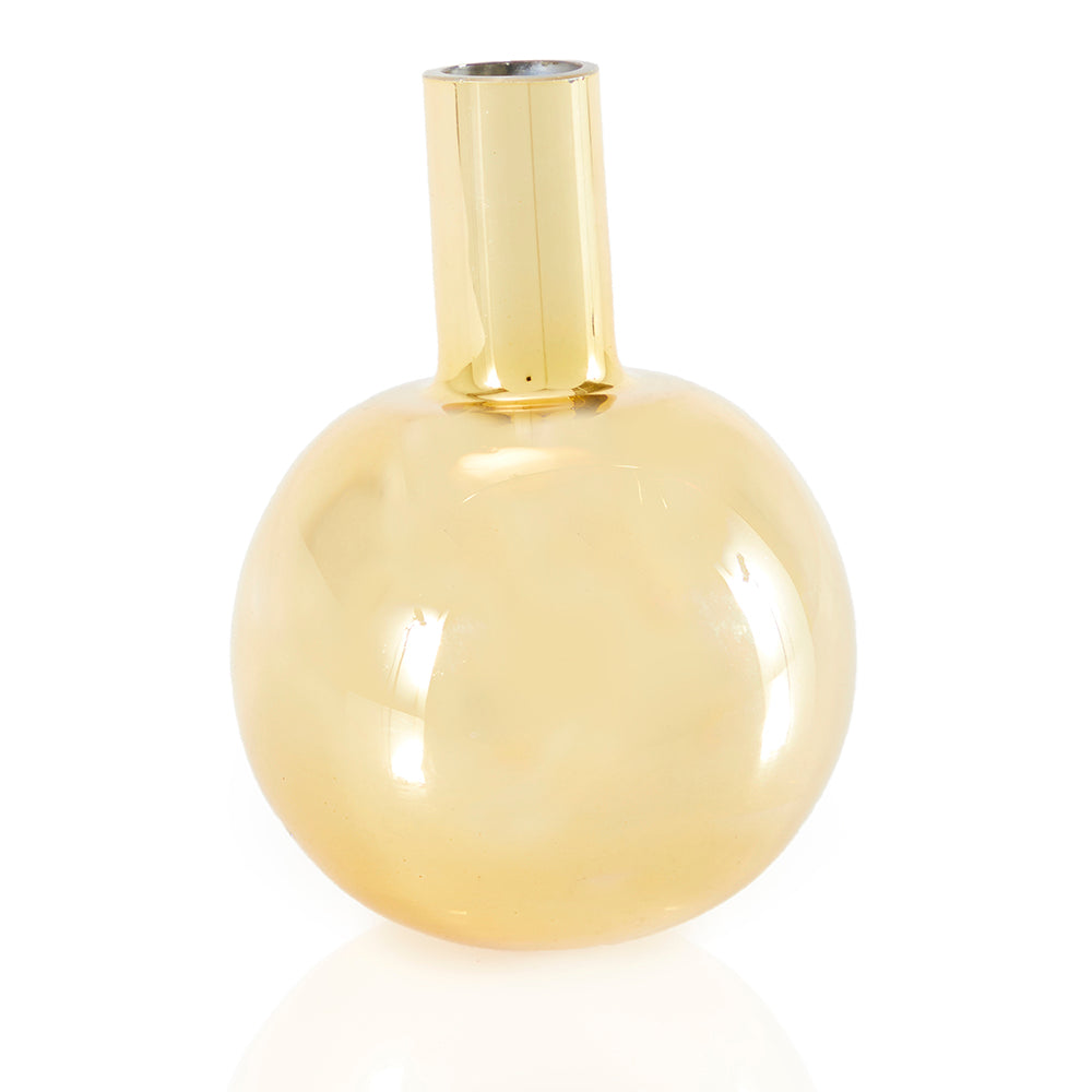 Gold Round Bulb Vase (A+D)