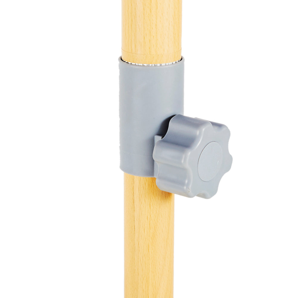 Blue and White Panel Patio Umbrella with Base