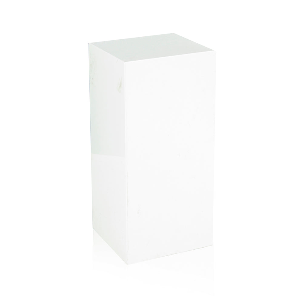 Short Glossy White Rectangle Pedestal