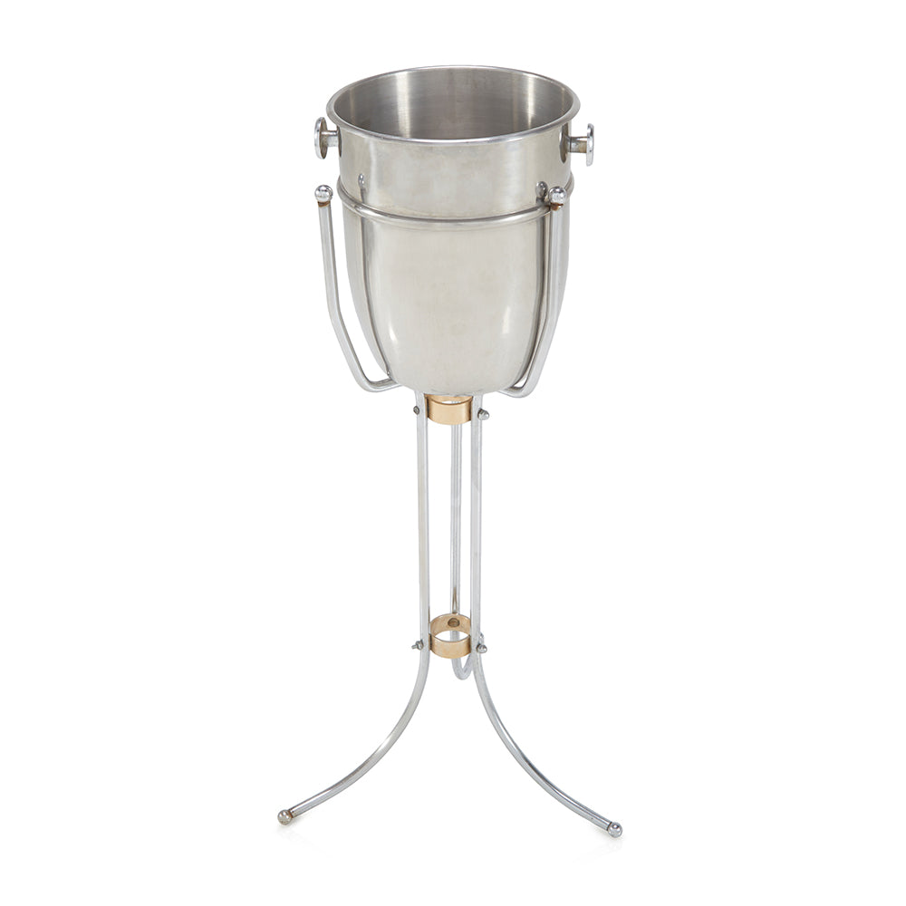 Silver Ice Bucket and Matching Stand