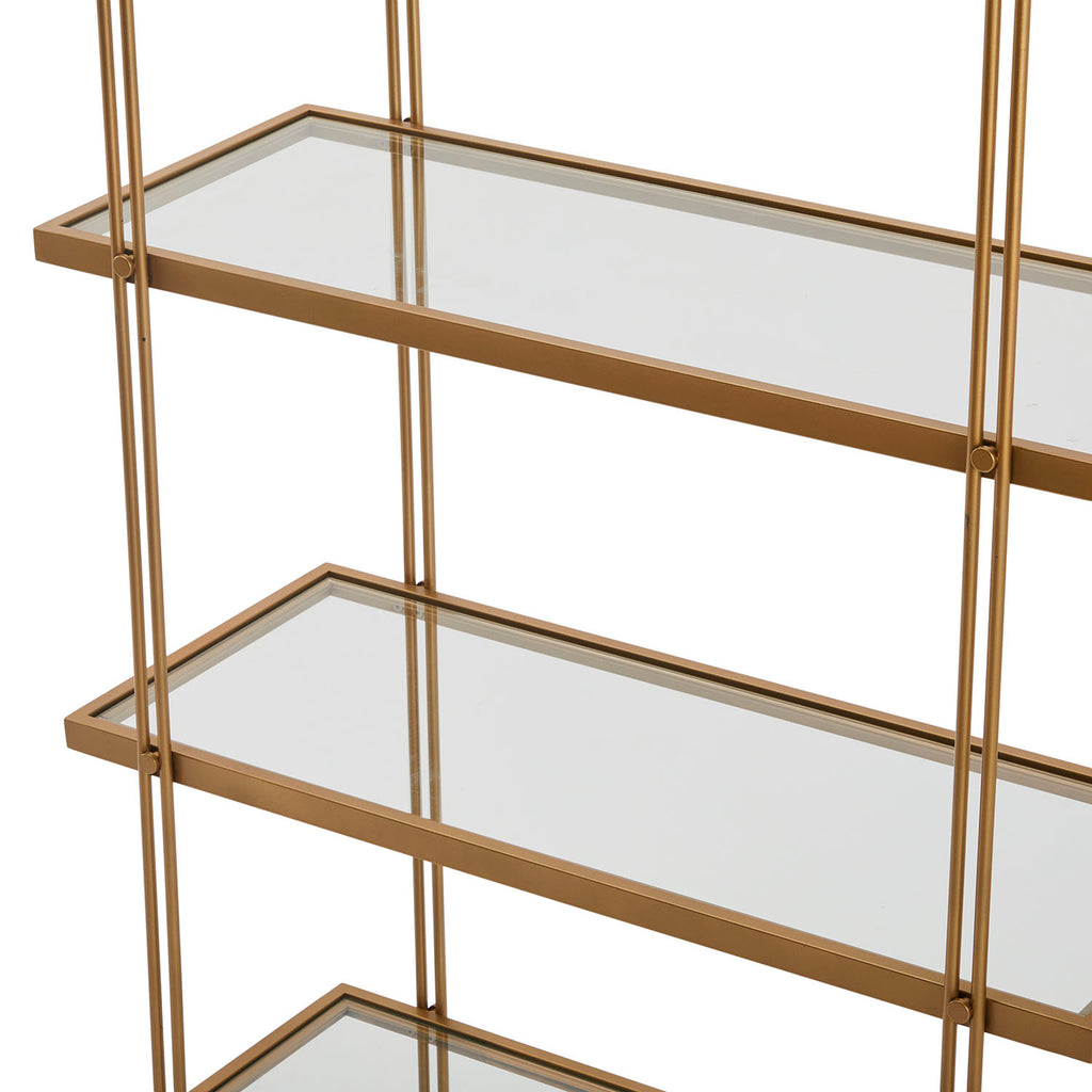Thin Gold and Glass Display Bookshelf