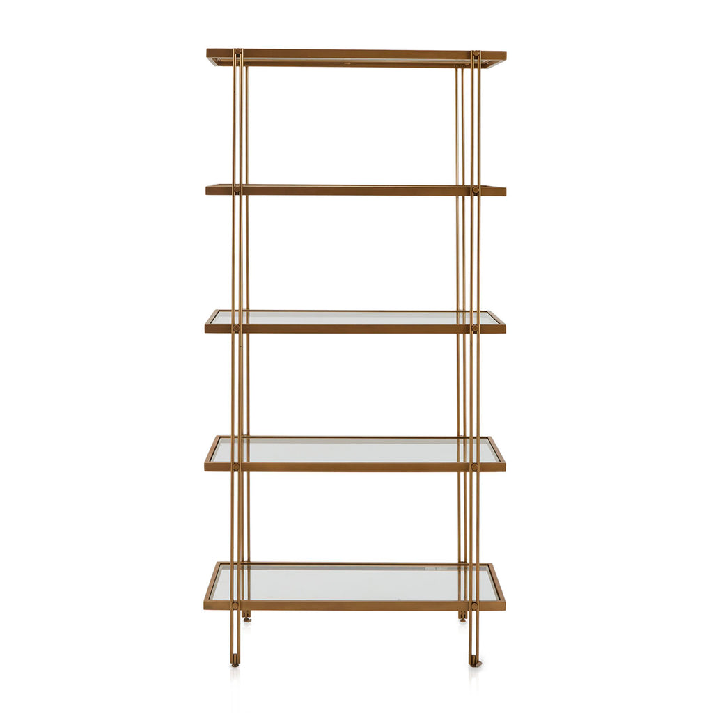 Thin Gold and Glass Display Bookshelf