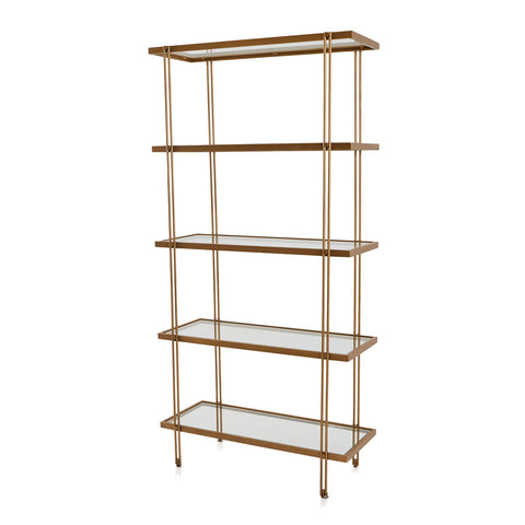 Thin Gold and Glass Display Bookshelf