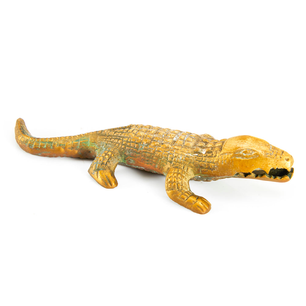 Brass Miniature Crocodile Sculpture