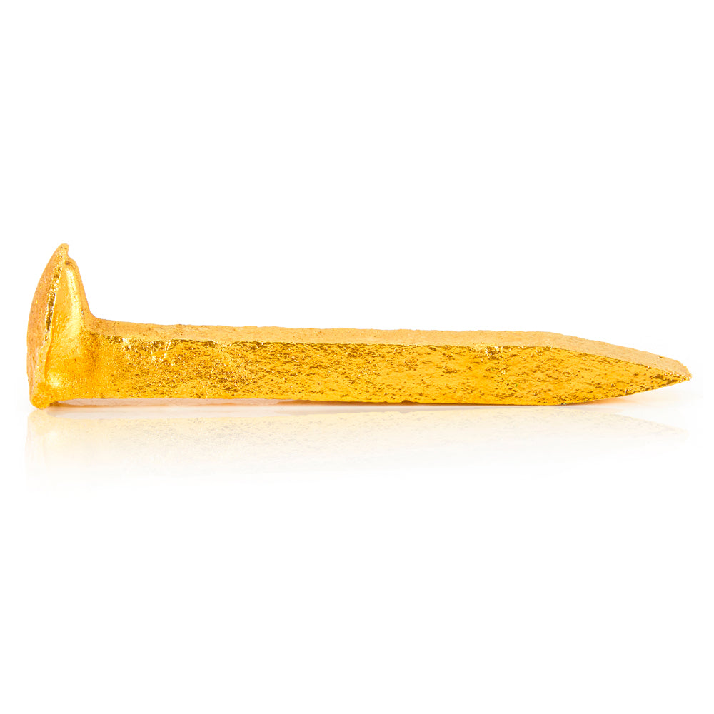 Gold Railroad Spike Sculpture