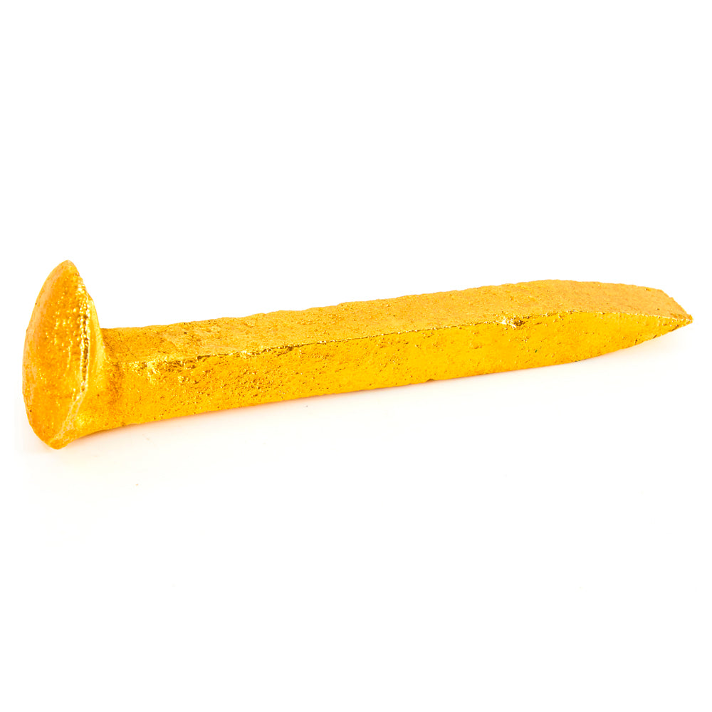 Gold Railroad Spike Sculpture