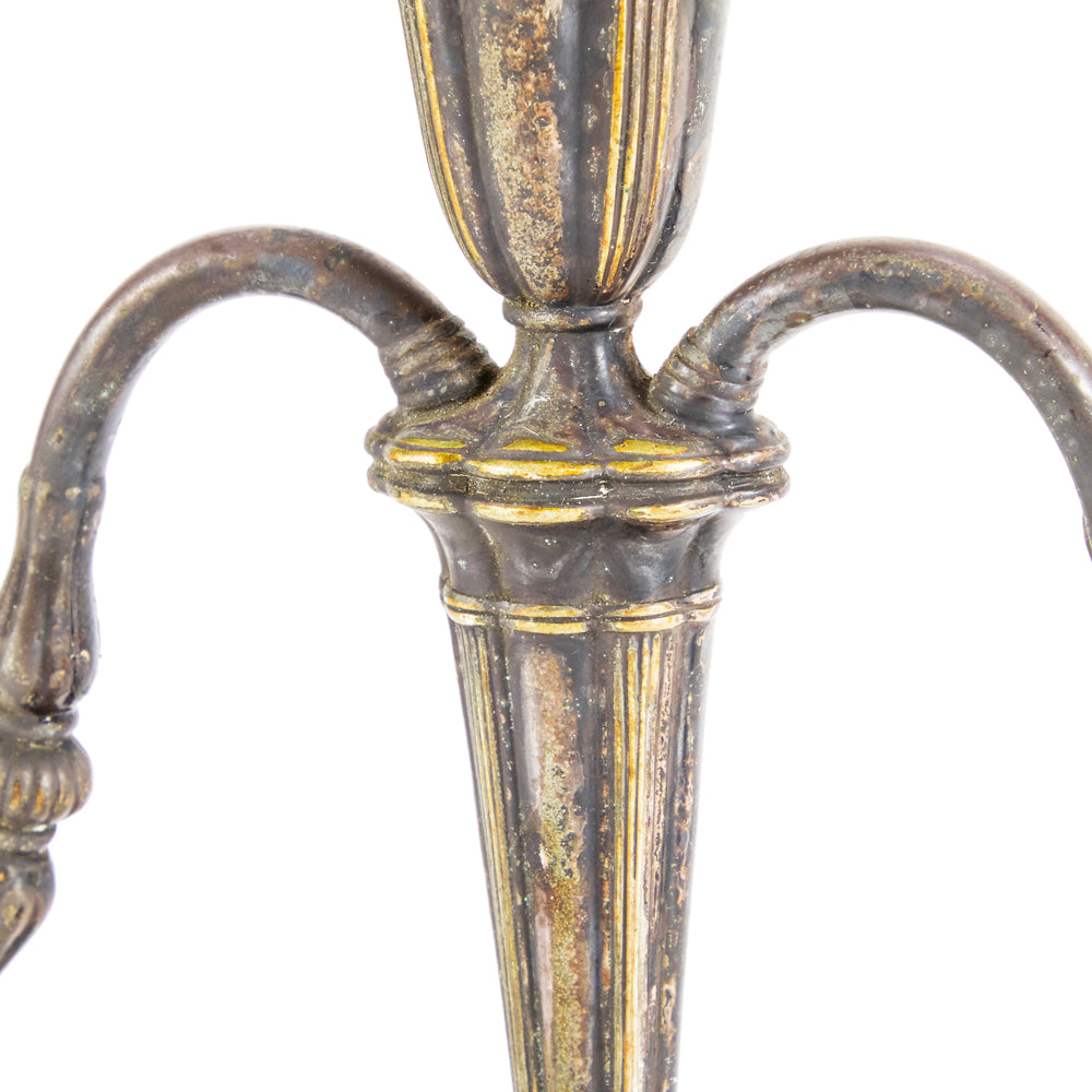 Brass Three Headed Candle Stick Holder