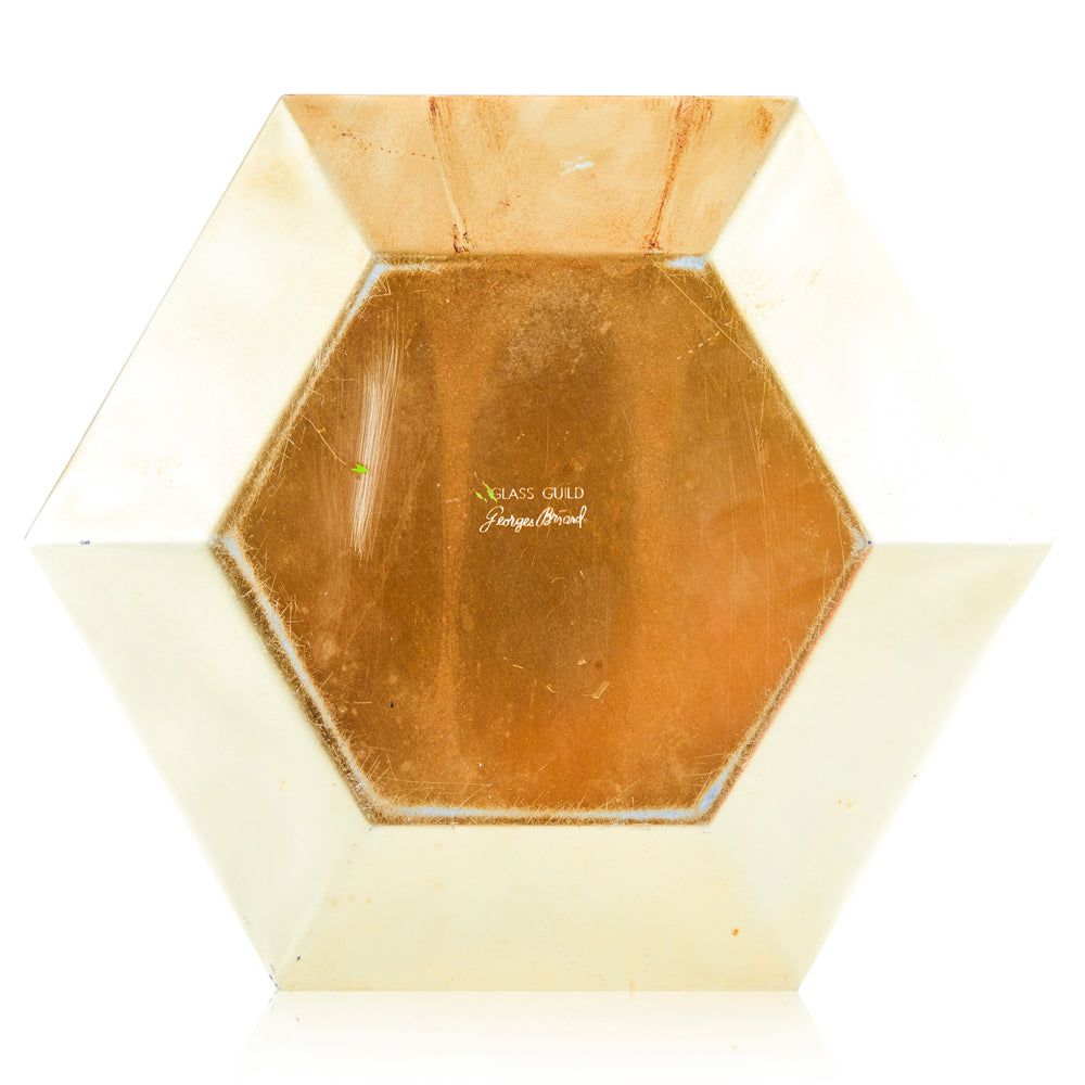 Multi-Color Stained Glass Hexagon Shape Plate