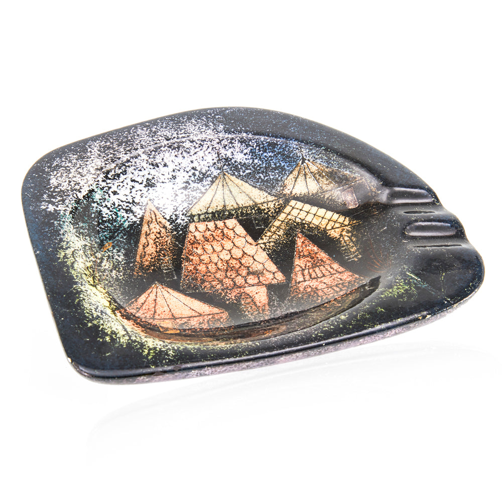 Purple Sascha Brastoff City Painted Ashtray