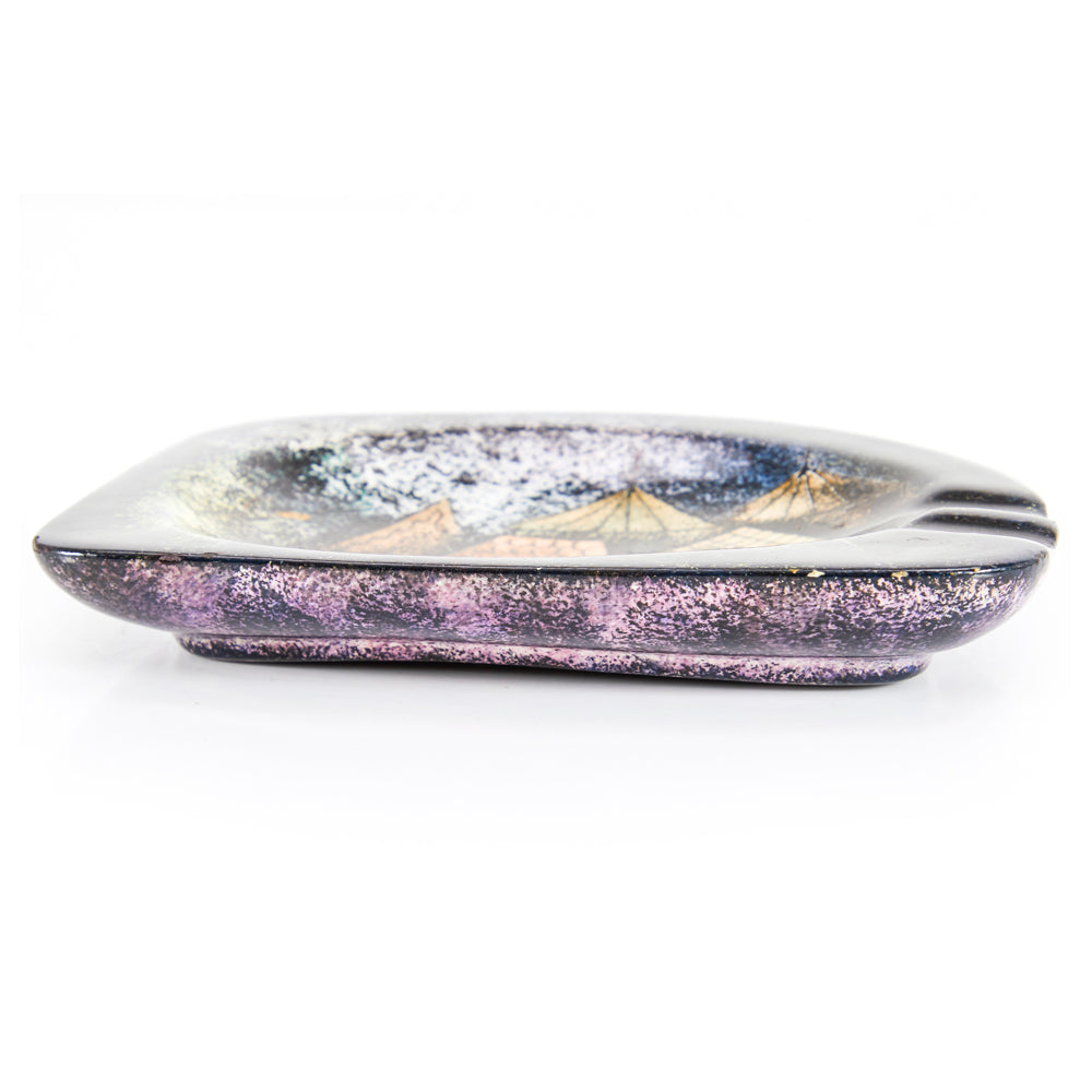 Purple Sascha Brastoff City Painted Ashtray