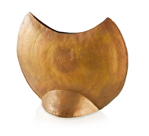 Brass Vintage Semi-Circle Vase