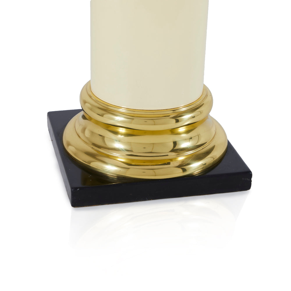 Black Gold Cream Deco Tall Column Pedestal