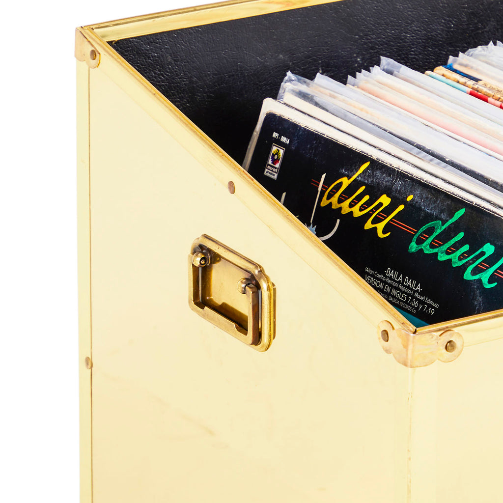 Gold Rolling Record Box w/ Records