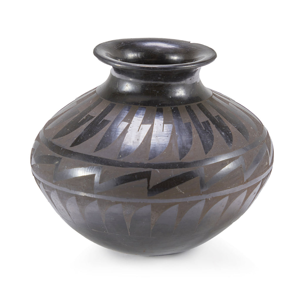 Black Painted Southwest Vase