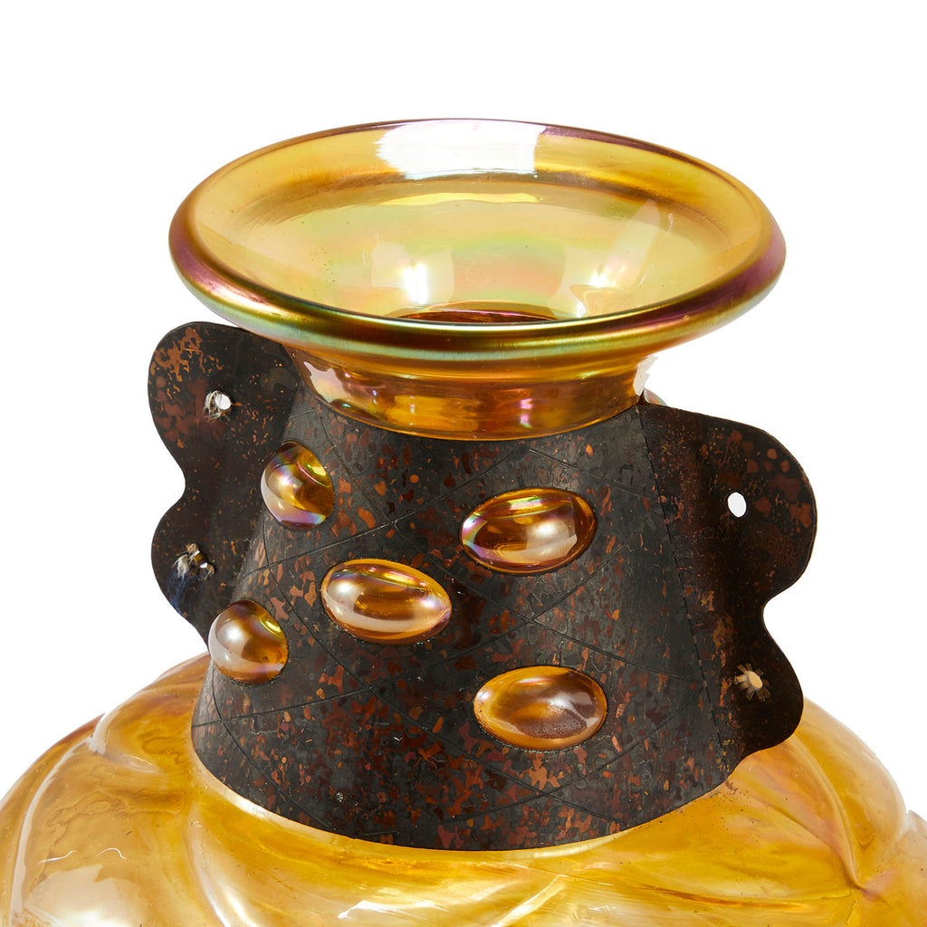 Orange Iridescent Vase