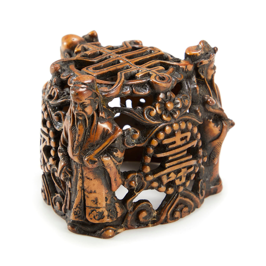 Wood Ornate Chinese Candle Shade