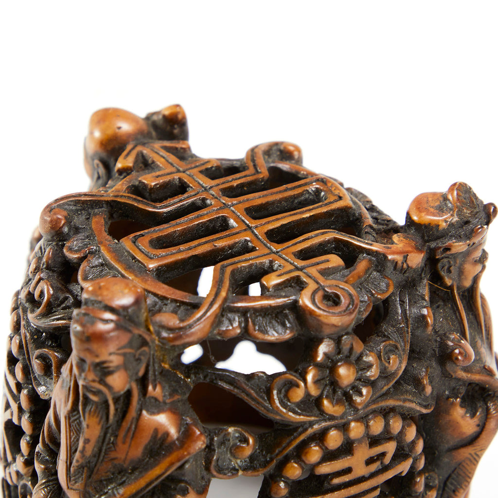 Wood Ornate Chinese Candle Shade