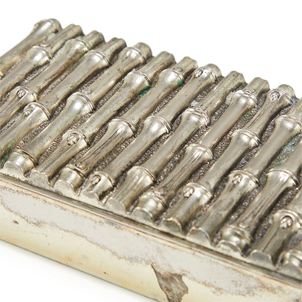 Silver Metal Bamboo Jewelry Box